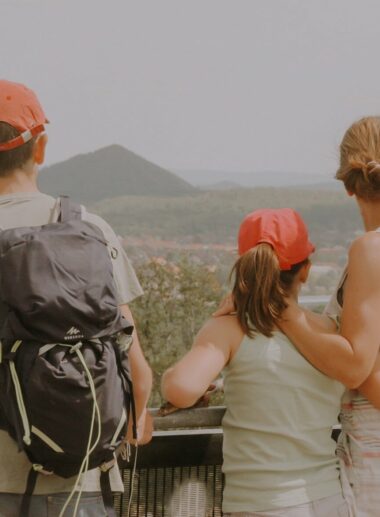 Family looking at lanscape