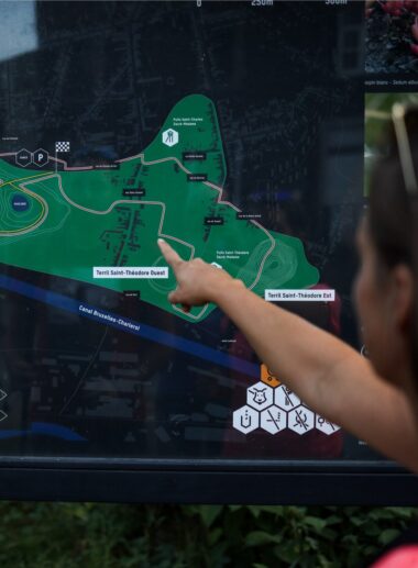 Woman pointing map