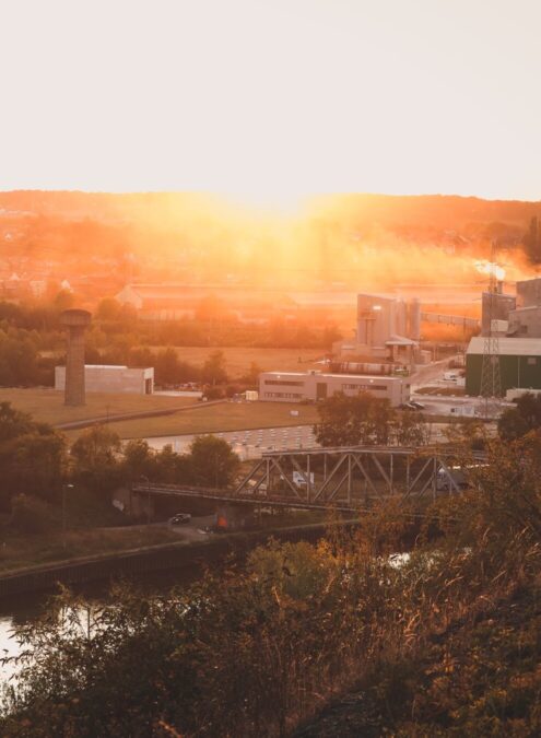 Coucher de soleil sur terril